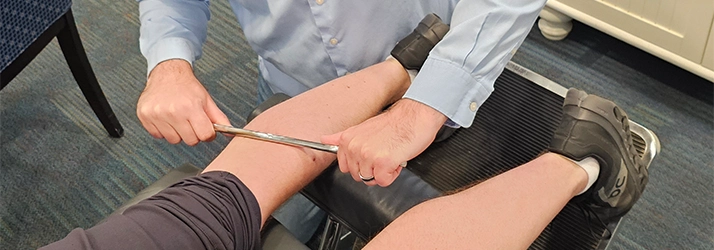 Chiropractic Worthington OH Graston Therapy On Leg Graston Therapy On Leg